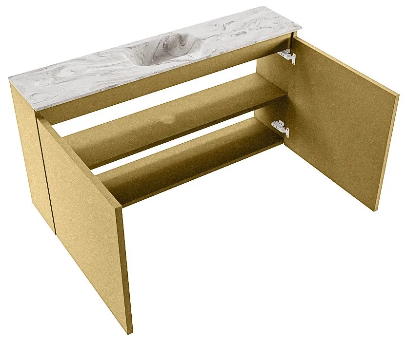 Mondiaz Ture DLux toiletmeubel 100cm oro met wastafel glace midden met kraangat