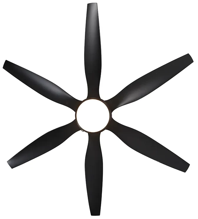 Plafondventilator met lamp zwart incl. LED en afstandsbediening - Tak Modern rond Binnenverlichting Lamp