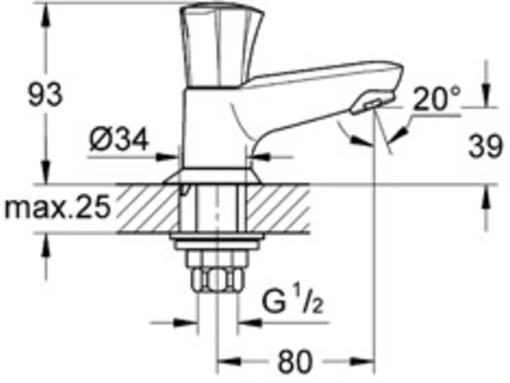 Grohe Costa-L fonteinkraan laag Chroom