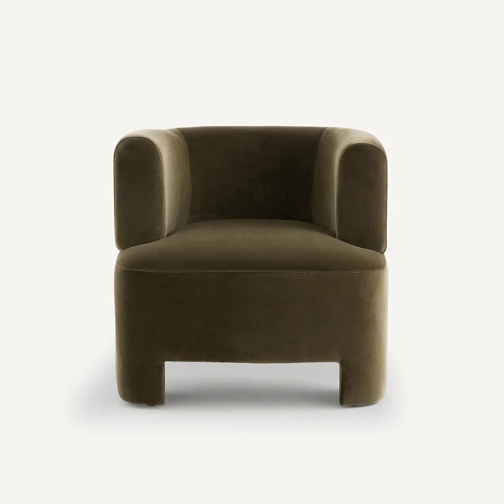 Fauteuil in fluweel, klein model, Darrel