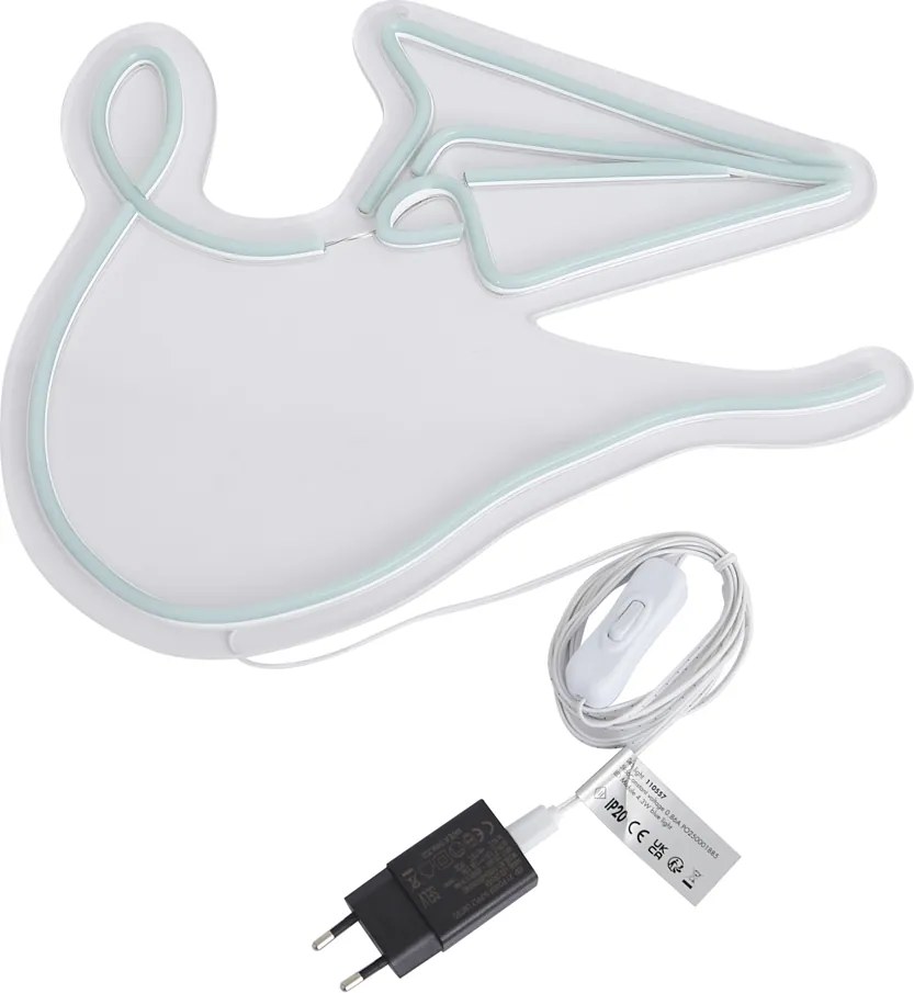 Neon wandlamp blauw incl. LED - Paperplane