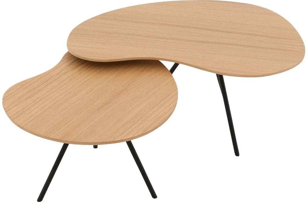 Goossens Salontafel Zyan organisch, hout eiken blank, modern design, 76 x 36 x 69 cm