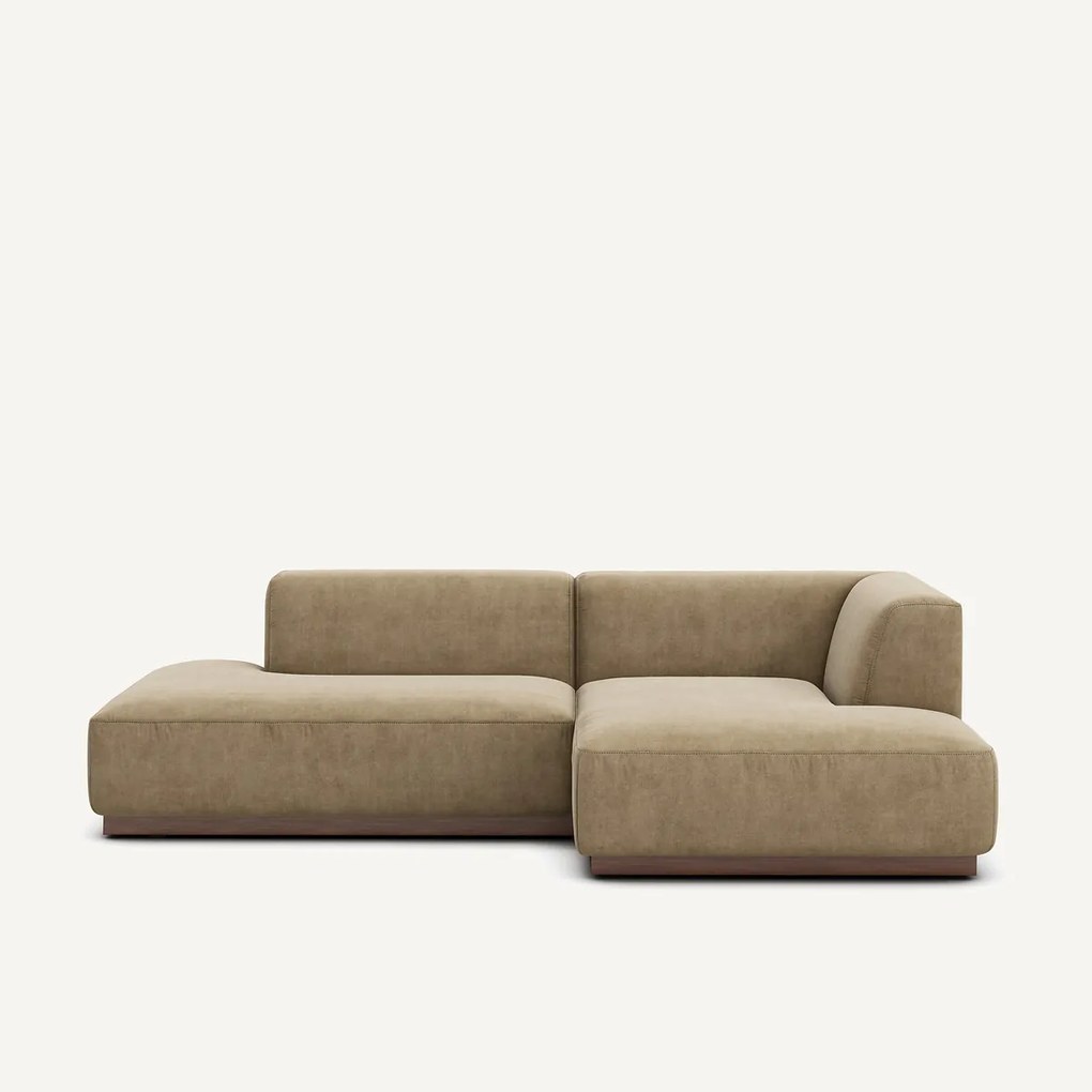 Rechter hoekbank in stonewashed fluweel, JACOPO