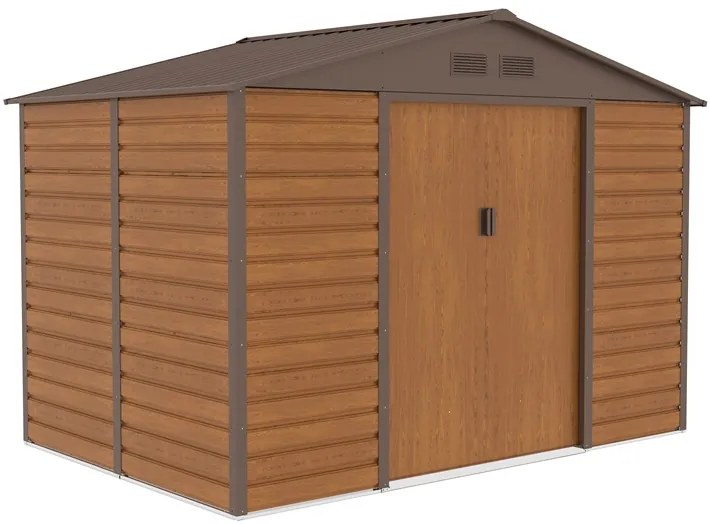 Lahti metalen gereedschapshuis 2,8 x 1,9 m Winkel Boss houtachtig