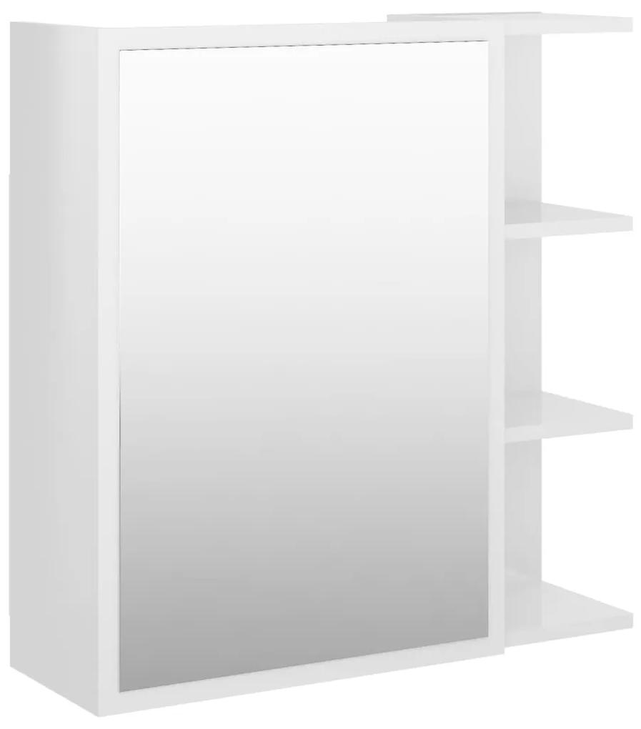 vidaXL Badkamerspiegelkast 62,5x20,5x64 cm spaanplaat hoogglans wit