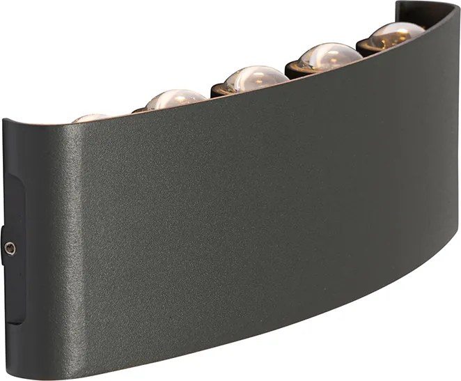 Buiten wandlamp donkergrijs incl. LED 10-lichts IP54 - Silly