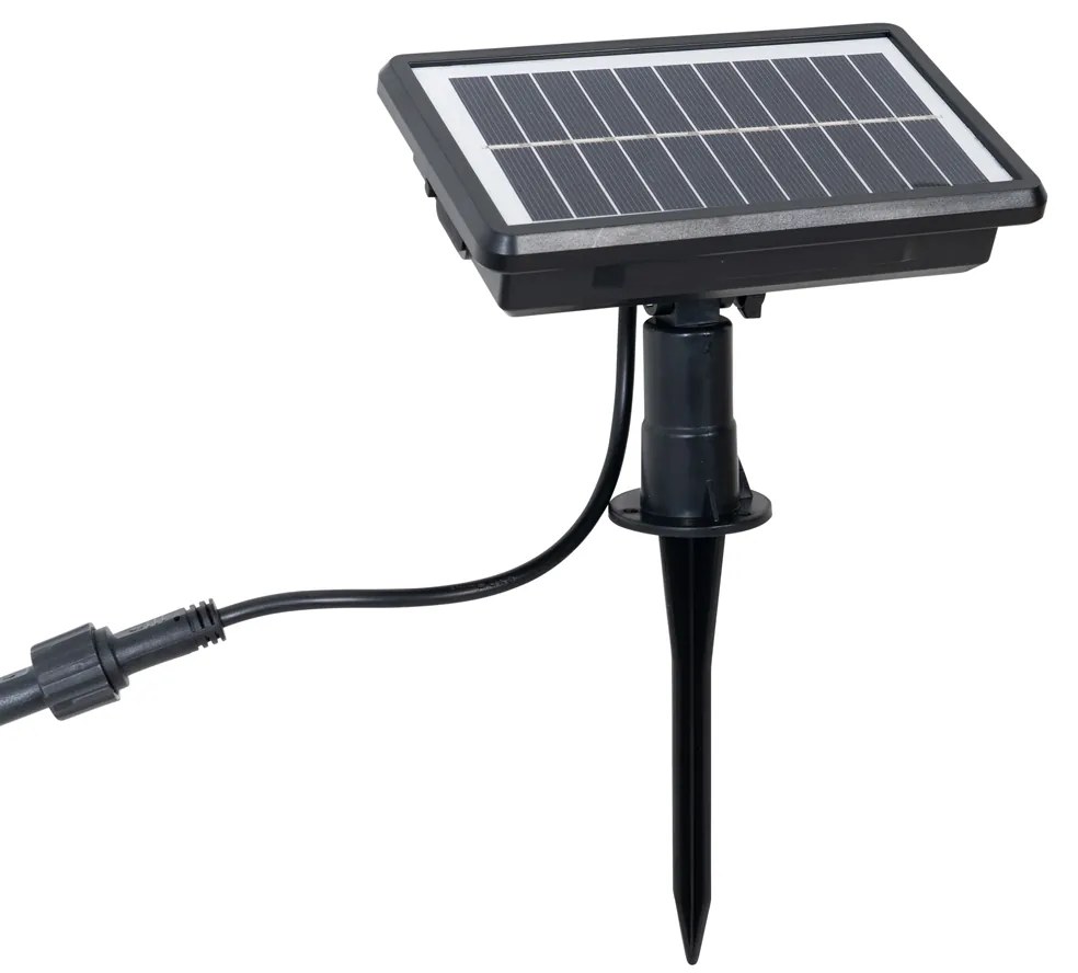 Buiten lichtsnoer 10m incl. LED 10-lichts solar - Russell Modern IP44 Buitenverlichting
