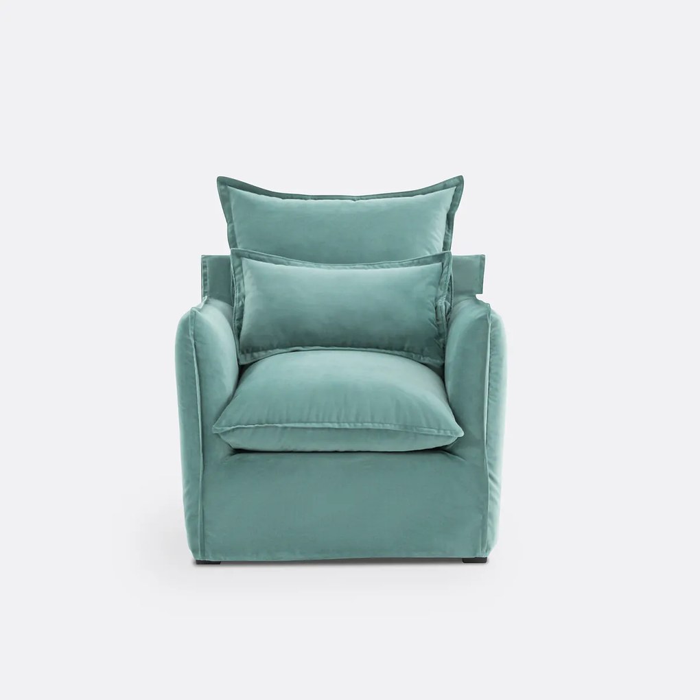 Fauteuil, afneembare hoes, fluweel, ODNA