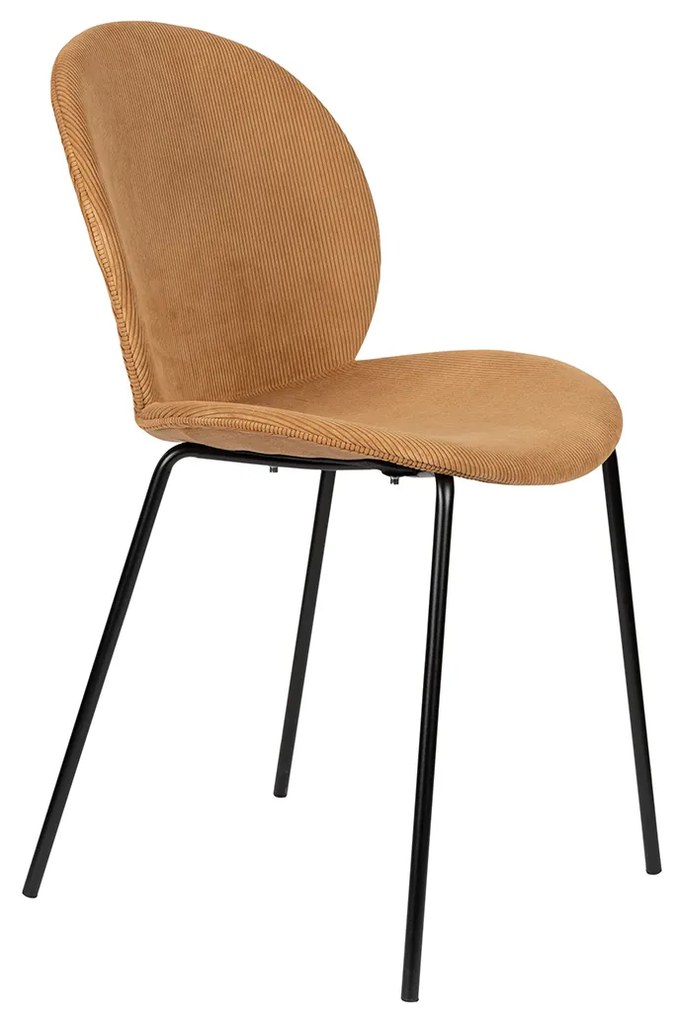 Zuiver Bonnet Ribstof Kuipstoel Okergeel