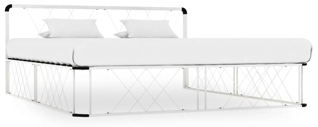 vidaXL Bedframe metaal wit 200x200 cm