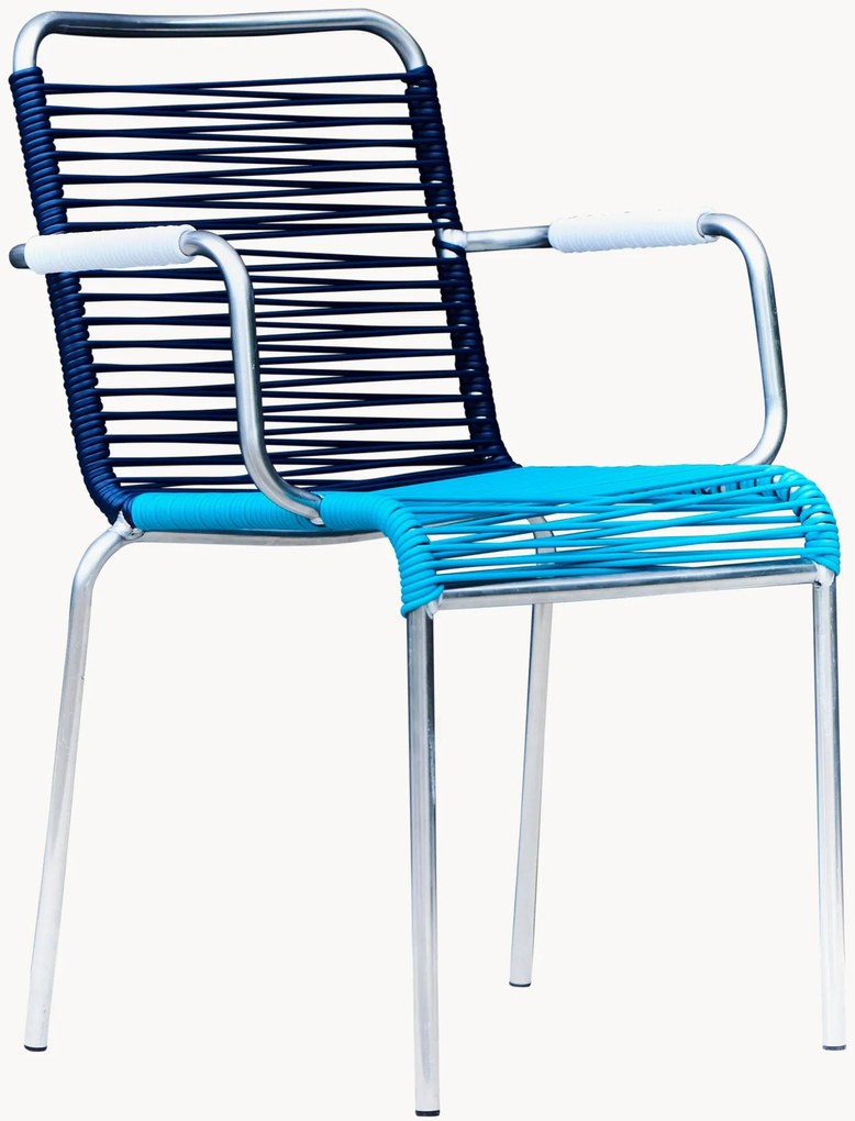 Handgemaakte tuin armstoelen Mya Spaghetti, 4 stuks, stapelbaar
