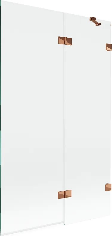 Mexen Lunar douchewand 2-delig rechts 110 x 150 cm, transparant, roze goud - 897-110-100-60-00-P