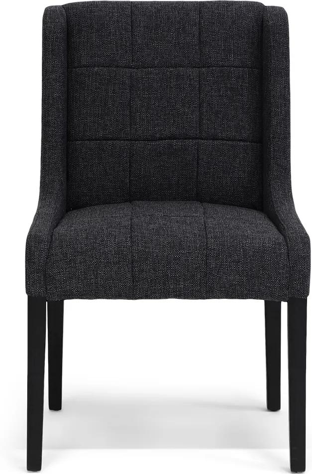 Rivièra Maison - Dining Chair Black Leg 1665-20, melane weave, carbon - Kleur: zwart