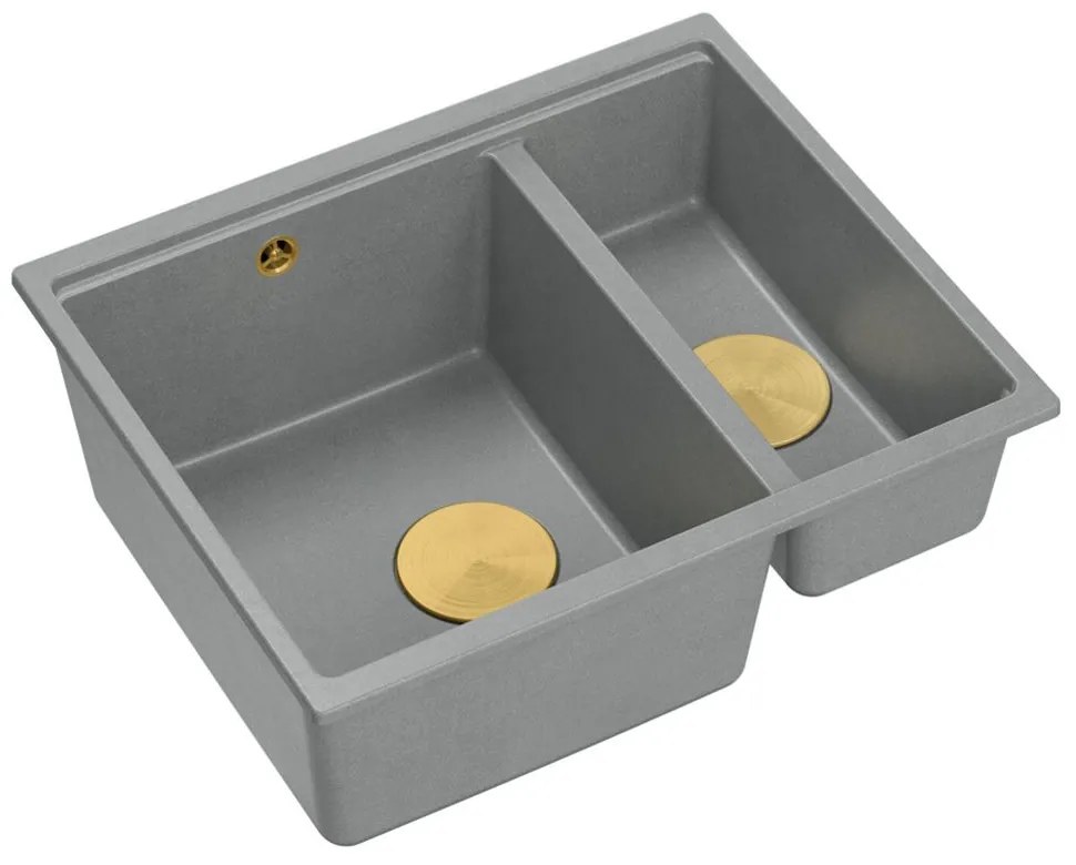 granieten spoelbak Logan 150 Grey Metallic