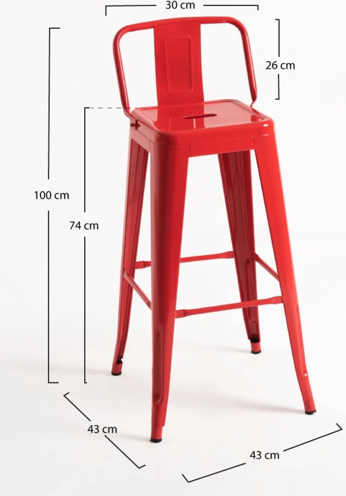 Set 4 Krukken Torix Rugleuning