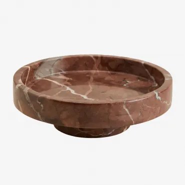 Ronde Sleutelschaal Ø25 Cm Van Natuurlijk Steen Kevara Rood Marmer Chigan - Sklum
