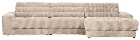 BePureHome Date Chaise Longue Rechts Grove Ribstof Naturel - Polyester - BePure