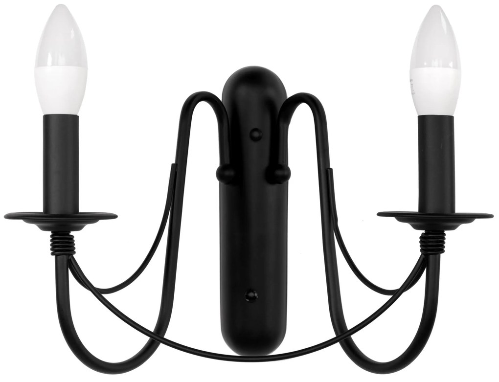 Wandlamp Rustiek Klassiek Zwart APP646-2W