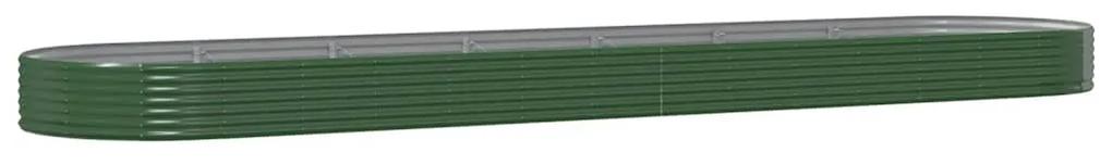 vidaXL Plantenbak 600x140x36 cm gepoedercoat staal groen