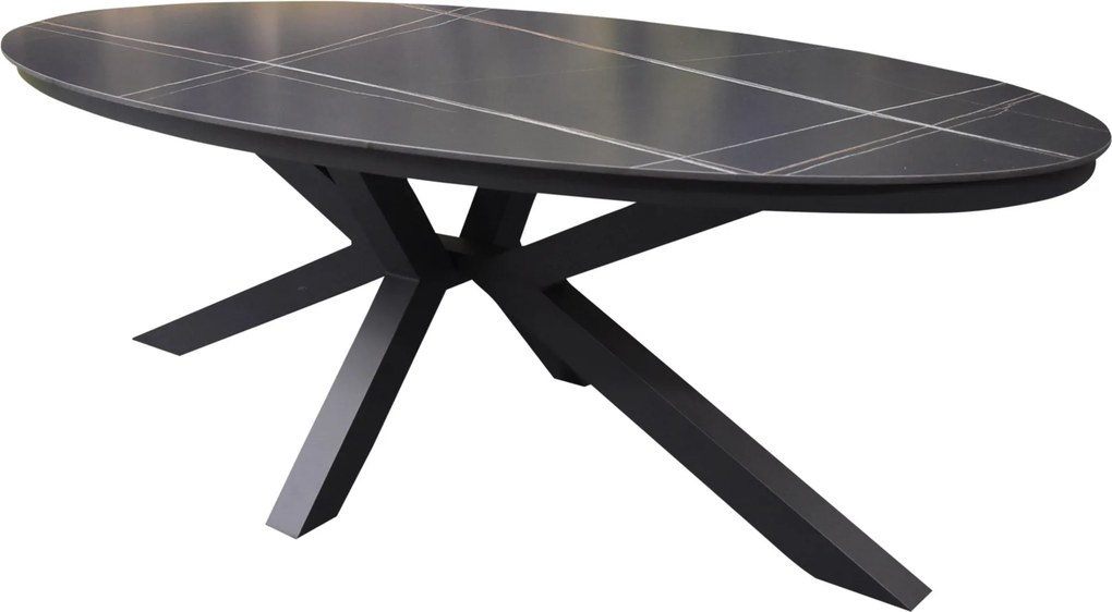 Talitha dining tuintafel 220x114xH75 cm ovaal antraciet sintered stone blad