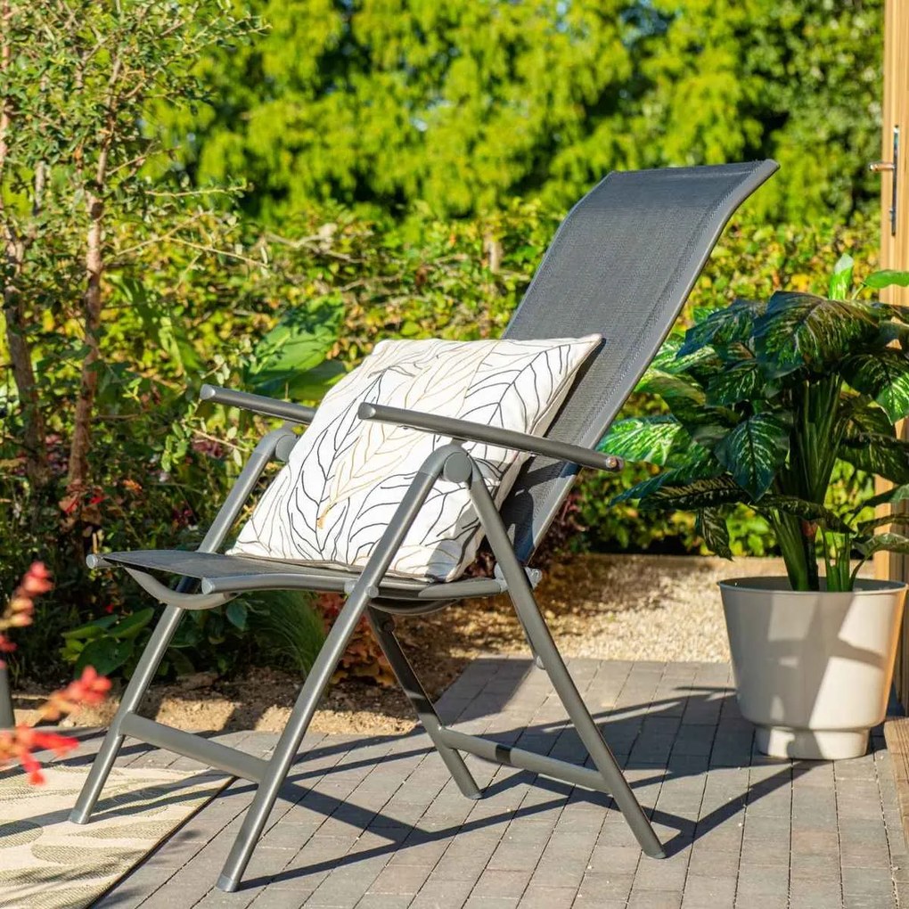 Garden Impressions Santos tuinset 5-delig donker grijs - Senna tuintafel 180x100 cm