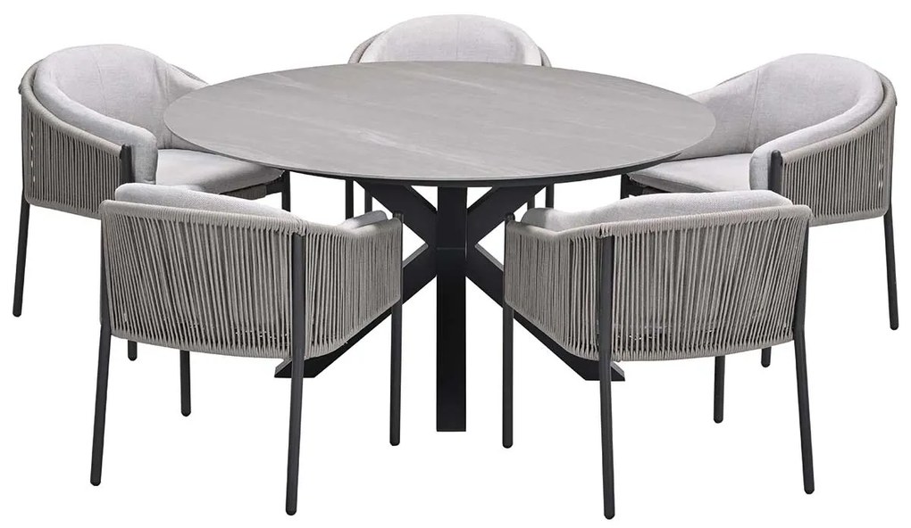 Garden Impressions Delvin tuinset 6-delig - Duuk tuintafel Ø150 cm