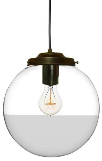 Metz Transparant/Smoke Glazen Design Hanglamp, â30x32cm, Zwart
