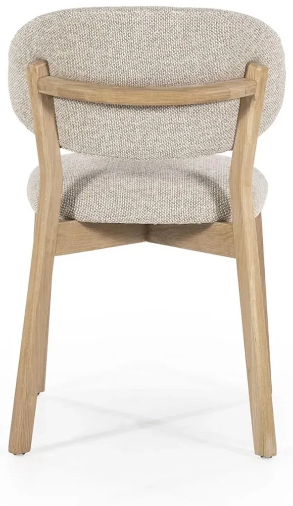 Eleonora Mikky Luxe Eetkamerstoel Eiken Taupe En Stof