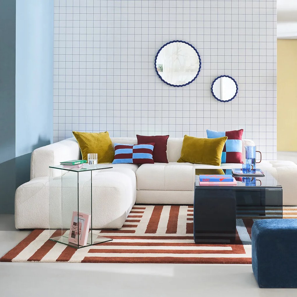 Bijzettafel van gehard glas, 1 nis, LIVIA