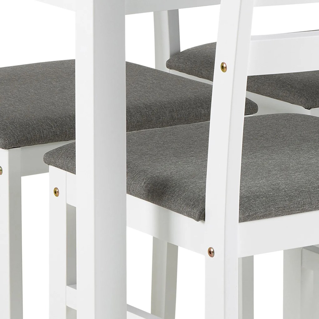 TORINO eetset + 4 stoelen Wit/Lichtgrijs (Sawana 21 stof) - HOUTEN SET VOOR KEUKEN/EETKAMER