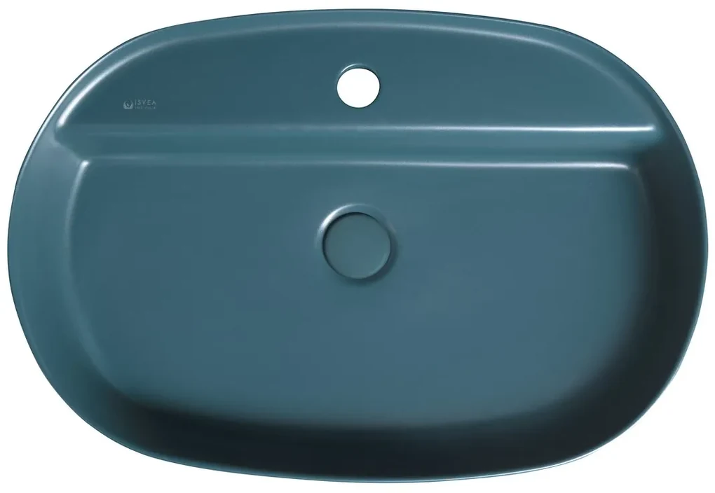 Isvea Infinity waskom 60x40cm met kraangat petrol mat
