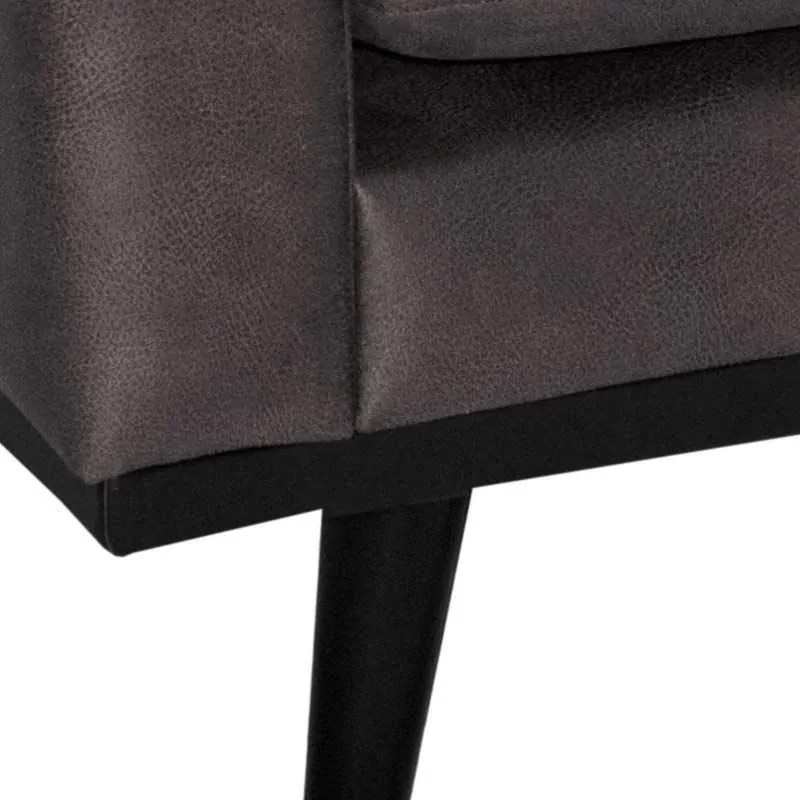 Loungebank Odissi chaise longue rechts - leer Kentucky antraciet 01 - 2,58 x 1,60 mtr breed