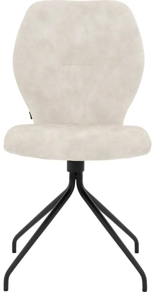 Goossens Eetkamerstoel Hera wit velvet stof leuning, modern design