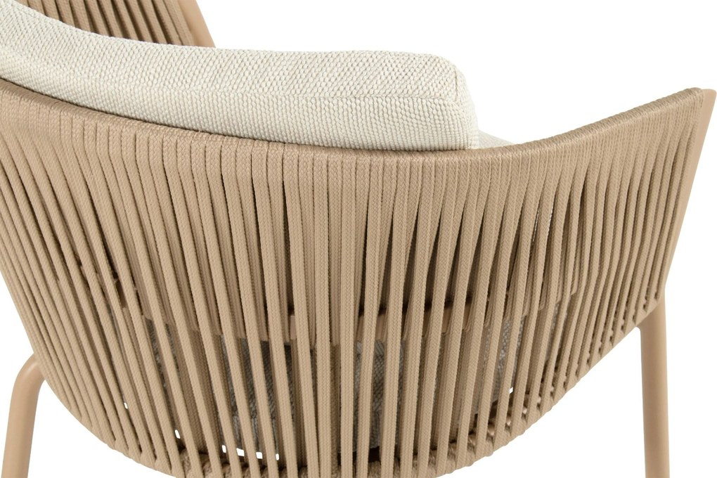 Tuinset Ronde Tuintafel 4 personen 120 cm Rope Taupe  Hartman Sevilla/Girona