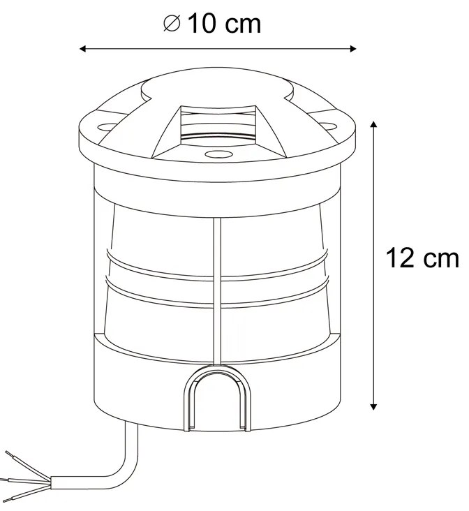 Set van 6 moderne grondspots zwart GU10 50mm 4-lichts effect IP65 - Cellar