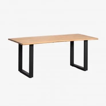 Tuin Tafel Rechthoekig 180x90 Cm In Acaciahout En Staal Maupi Zwart - Sklum