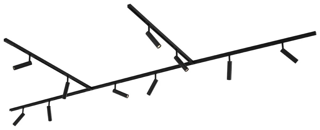 Modern railsysteem met 10 Spot / Opbouwspot / Plafondspots zwart 1-fase - Slimline Uzzy G9 Binnenverlichting Lamp