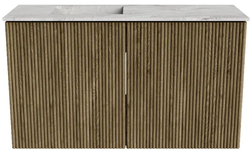 Mondiaz Joya DLux 70cm toiletmeubel dusk met wastafel faye links zonder kraangat glace