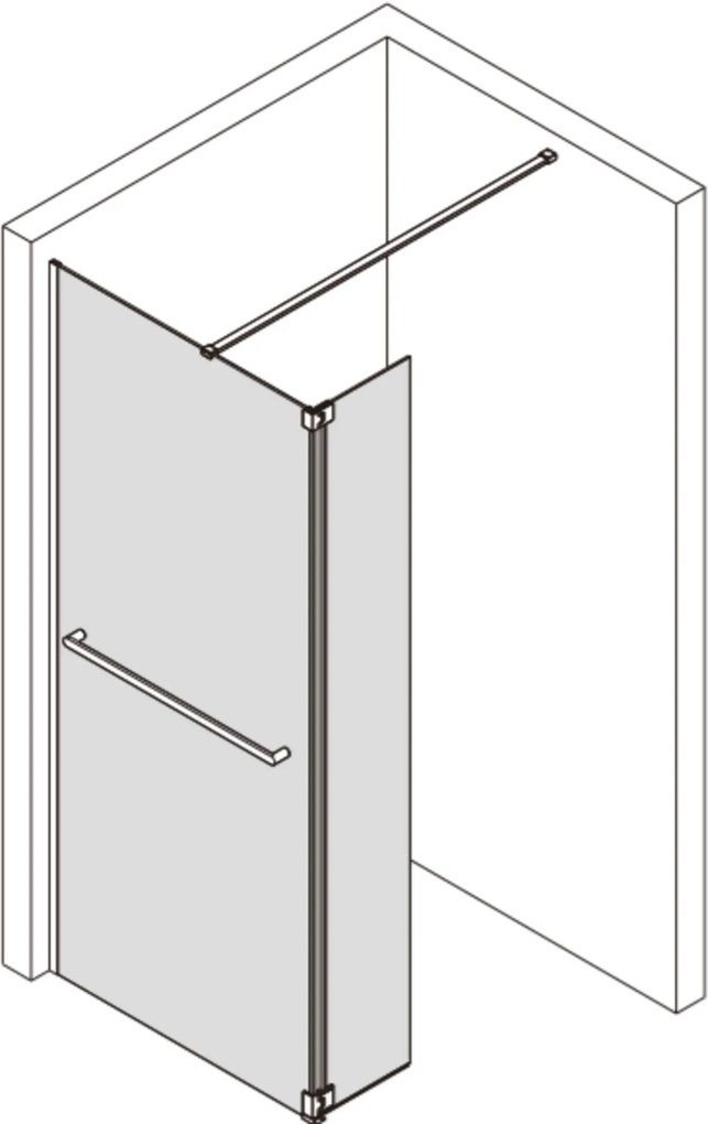 Saqu Modulo inloopdouche met zijwand incl. handdoekhouder en antikalk 100x30x210cm mat wit