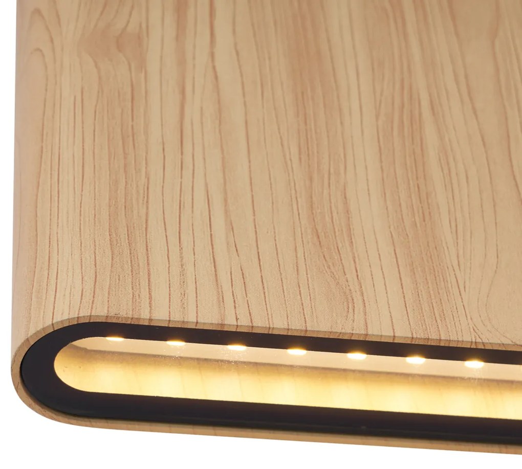 Scandinavische buiten wandlamp hout 17,5cm incl. LED IP65 - BattScandinavisch IP65 Scandinavisch Buitenverlichting