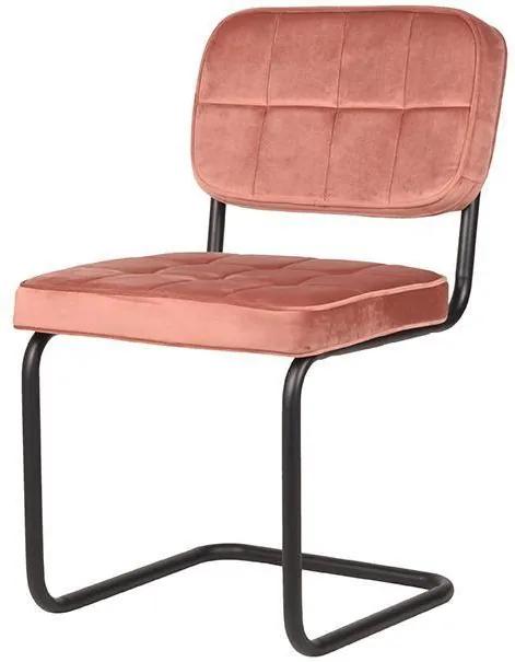 Trend Living | Eetkamerstoel Vince breedte 49 cm x hoogte 83 cm x diepte 57 cm roze eetkamerstoelen fluweel meubels stoelen & fauteuils