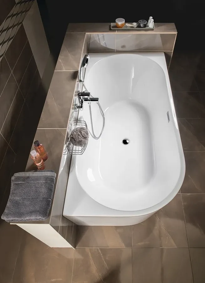 Aqualine Tibera half-vrijstaand ligbad rechts 170x80x58cm wit