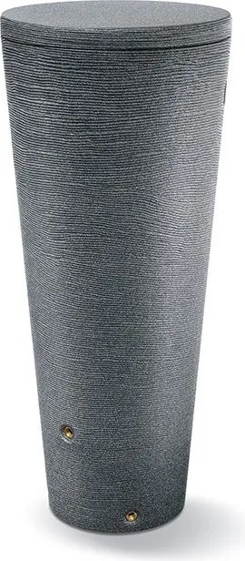 Prosperplast Tubo Regenton 2-in-1 - 320 liter - Graniet antraciet - Inclusief plantenpot deksel