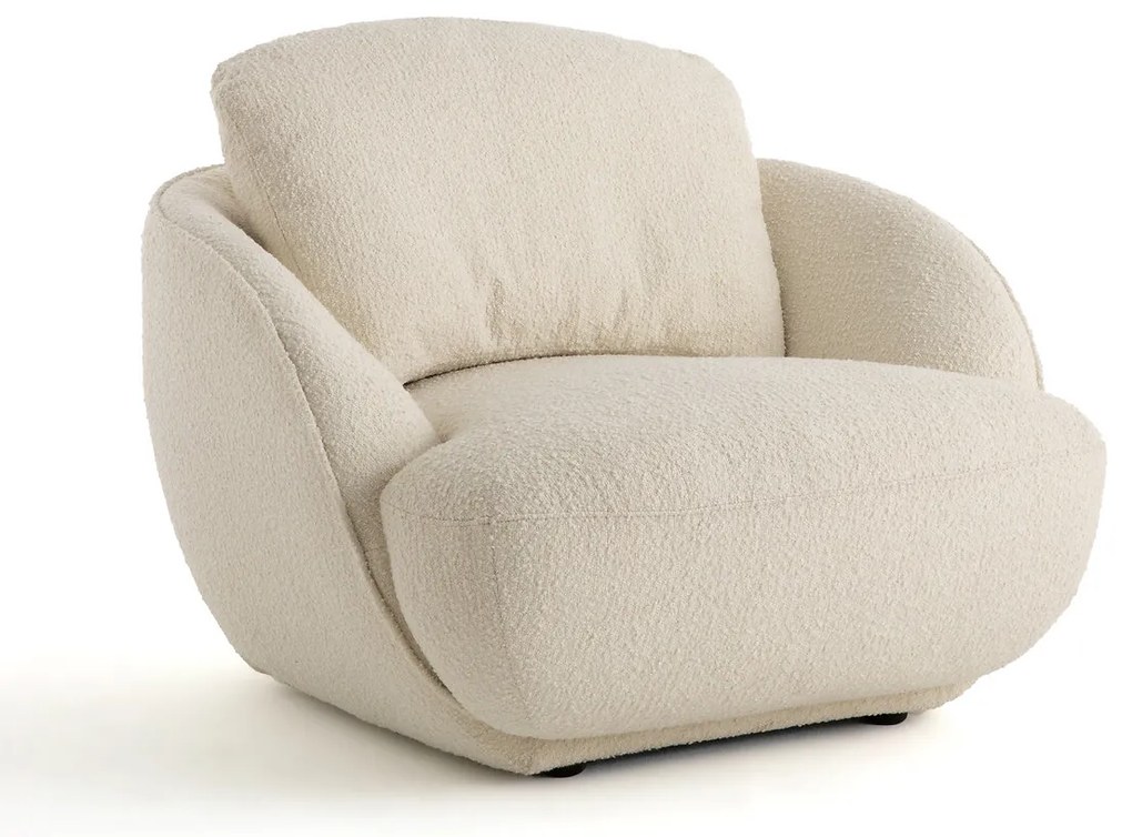 Ronde XL-fauteuil in bouclé, Alpine