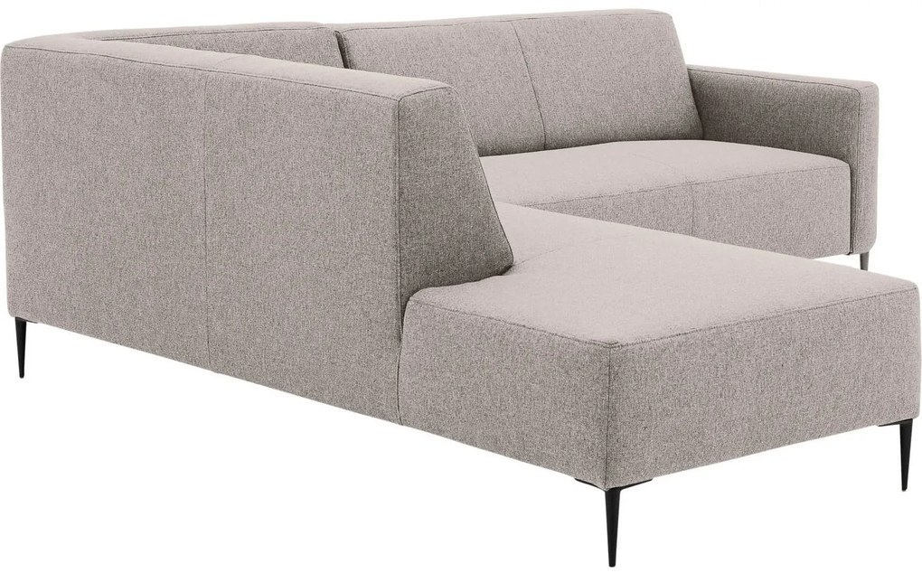 Goossens Zitmeubel Key West bruin, stof, 2-zits, modern design met ligelement links