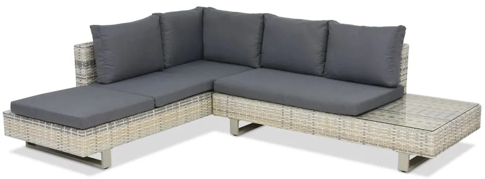 Luxe rotan loungeset Liguria Garden Point antraciet