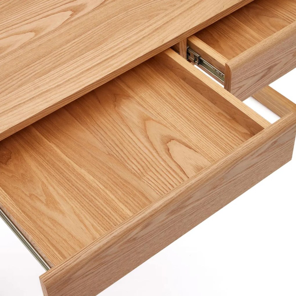 Kave Home Arandu Bureau Met Laden Massief Essenhout - 120 X 60cm.