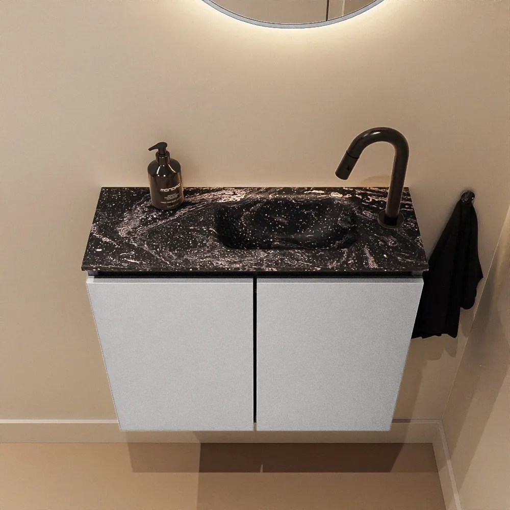 Mondiaz Ture DLux toiletmeubel 60cm plata met wastafel lava rechts met kraangat