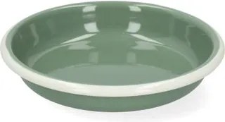 Bord diep, emaille, grijsgroen/wit, Ø14 cm