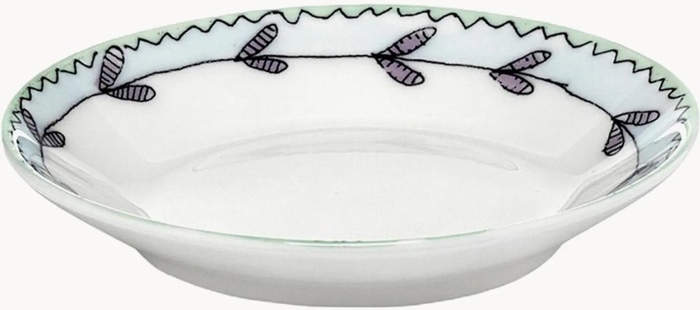 Dessertborden Midnight Flowers van Fine Bone China, 2-delig